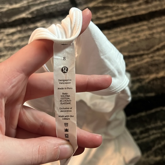 Women’s Lululemon Pima white cotton open back dress - Picture 4 of 5